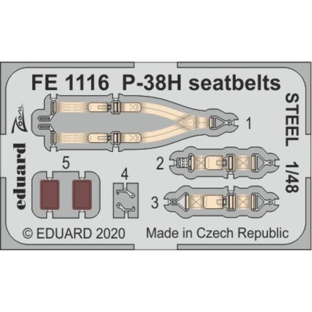Eduard P-38H seatbelts STEEL for Tamiya