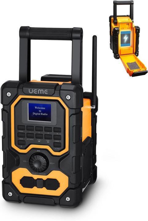 Actual product image Ueme Baustellenradio mit Bluetooth und Powerbank (DAB+, FM, Bluetooth)