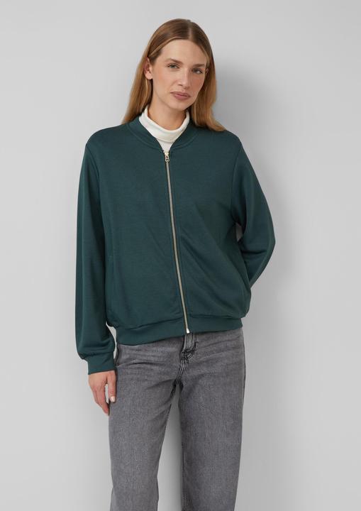 Produktbild s.Oliver Sweatshirt Jacke Weicher Interlock-Blouson mit Eingrifftaschen (46)