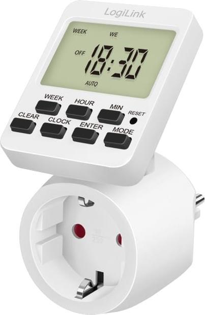 Produktbild LogiLink Digitale Zeitschaltuhr mit drehbarem Display (CEE 7/4)