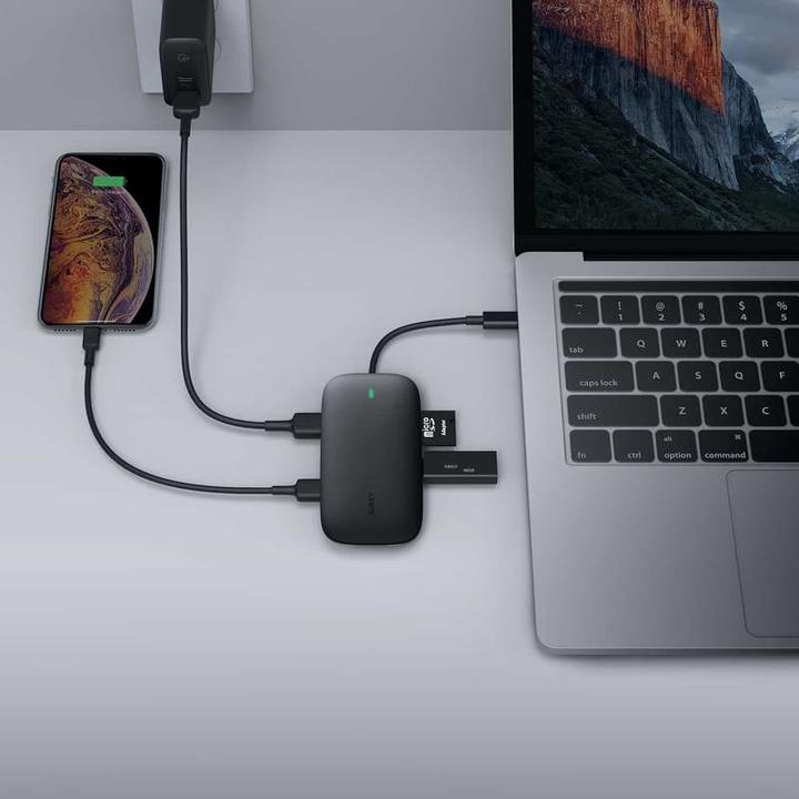 Image du produit Aukey I/O-HUB USB3 3PORT CB-C71/LLTSN1001018 (USB-C, 8 Ports)