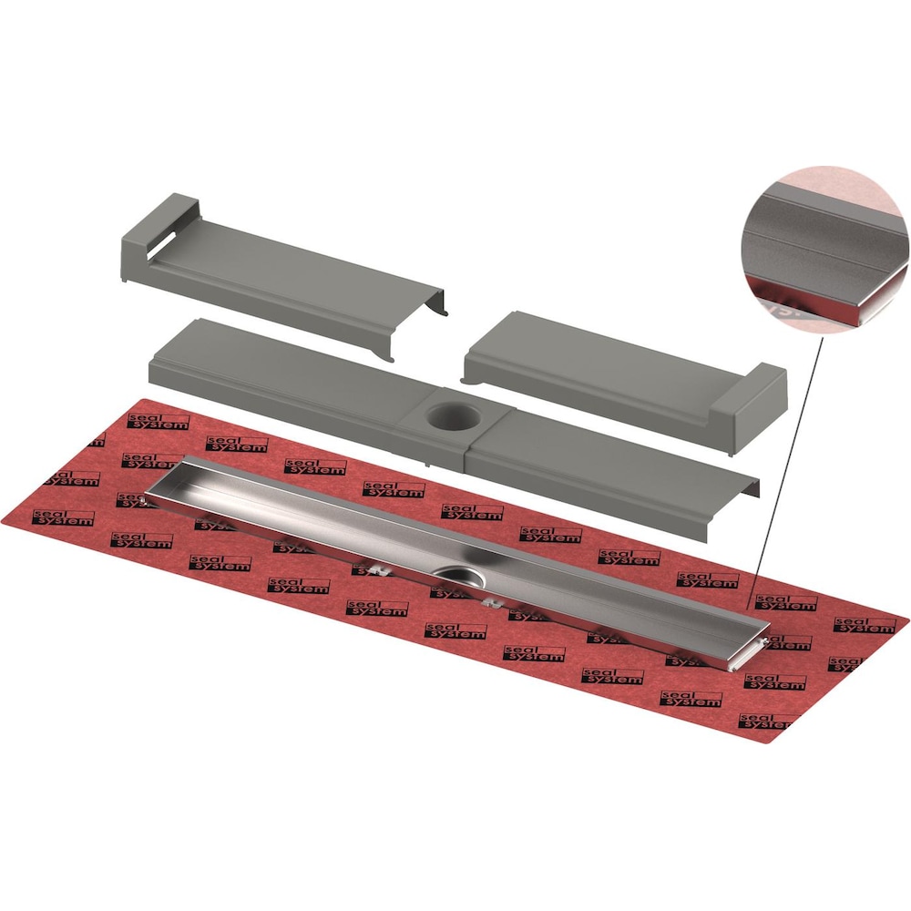 TECE, Duschrinne, TECEdrainline-evo Duschrinne, mit Wandfliesenauflage, gerader Edelstahl-Rinnenkörper (1000 mm)