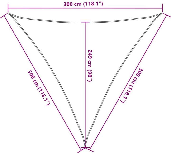 Produktbild vidaXL Sonnensegel 100% Polyester Oxford (3 x 3 x 3 m)