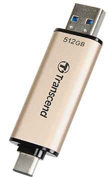 Actual product image Transcend JetFlash 930C USB flash drive 512 GB USB Type-A / USB Type-C 3.2 Gen 1 (3.1 Gen 1) Gold (512 GB, USB-A, USB-C)