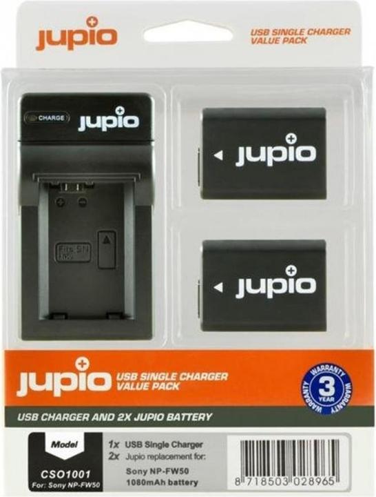Produktbild Jupio Dual Ladegerät für Sony NP-FW50 + 2x Akkus