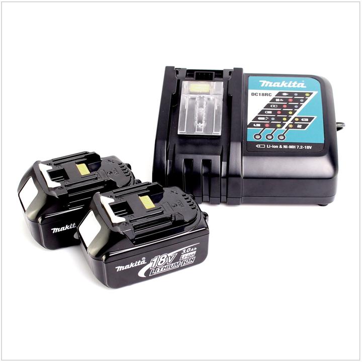 Actual product image Makita BGA 452 RFJ 18V Li-ion 115 mm battery angle grinder with 2x BL1830 B battery, DC 18 (115 mm)