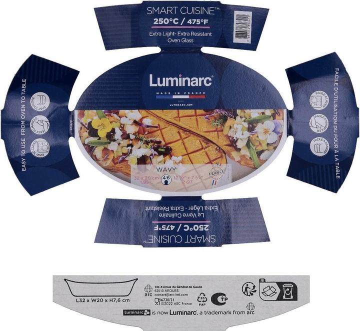 Produktbild Luminarc Ofenschüssel Smart Cuisine Glas 34 x 25 cm