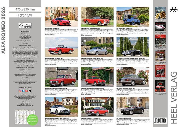 Produktbild Alfa Romeo Kalender 2026 (47,5 x 33 cm)