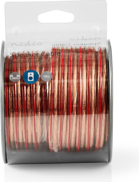 Produktbild Nedis Lautsprecherkabel| 2x 2.50 mm²| Kupfer| 15.0 m| rund| PVC| Transparent| - Verlän (15 m, 2.50 mm²)