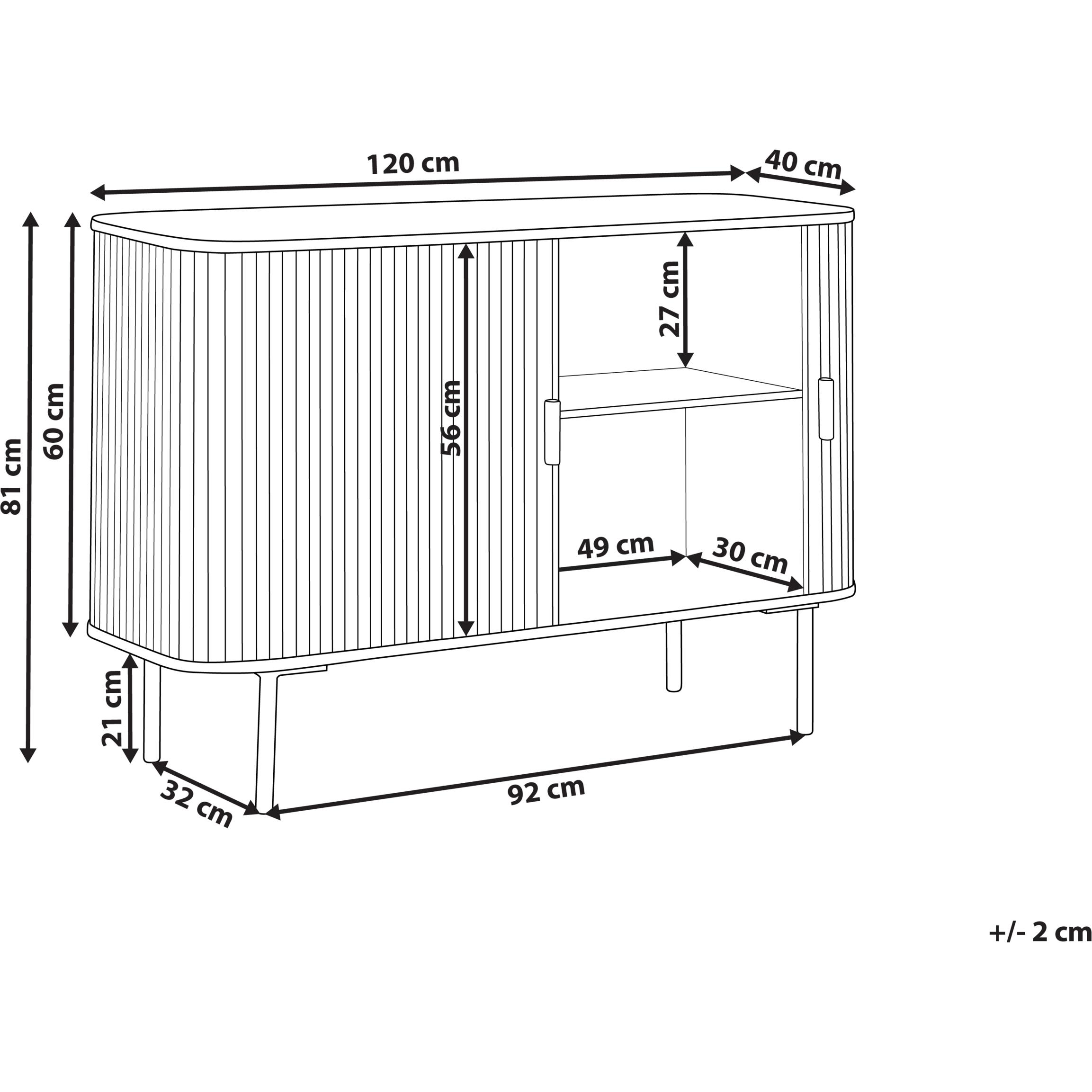 Thumbnail - Beliani, Kommode + Sideboard, Lindon (120 x 40 x 81 cm)