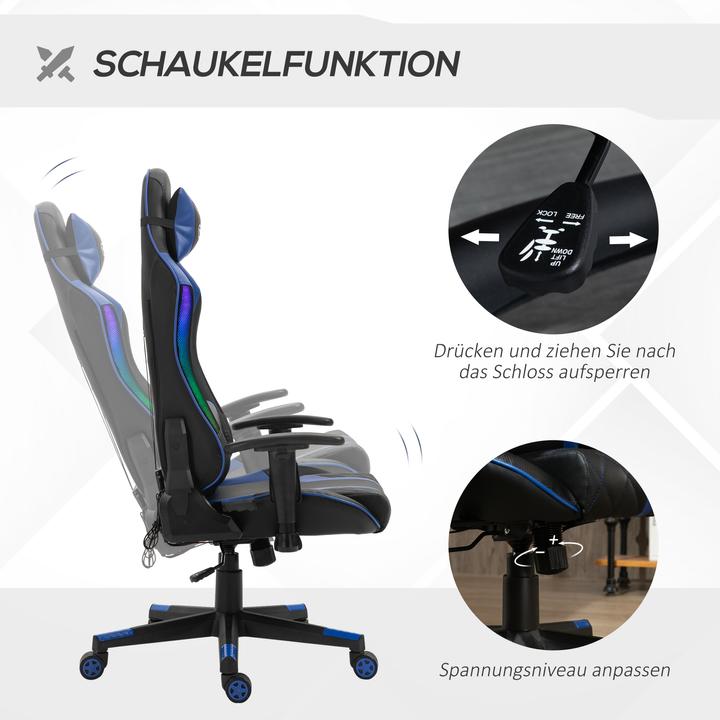 Produktbild Vinsetto Gaming Stuhl mit LED-Beleuchtung
