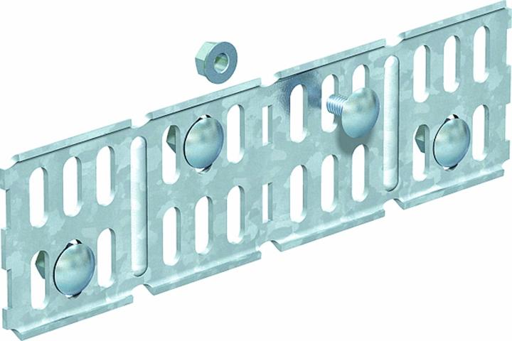 Actual product image OBO Bettermann RWVL 60 FS Longitudinal and angle connector ** for horizontal cable tray 60x200 60671