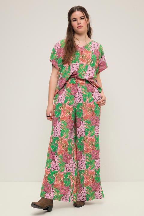Actual product image Studio Untold Patch Print Elastic Waist Palazzo Pants (42)