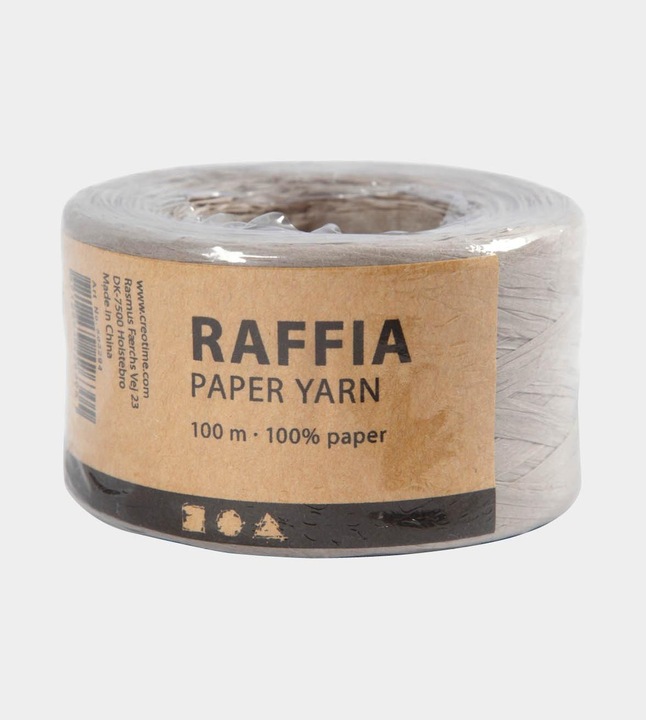 Immagine prodotto Creativ Company Nastro di carta rafia 8 mm x 100 m, grigio chiaro (Nastro da regalo, 1 x)