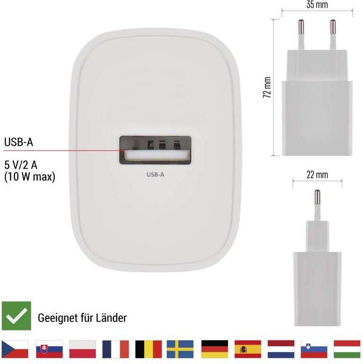Produktbild Emos USB Wall Charger Basic 10w A (10 W, 1 Port)