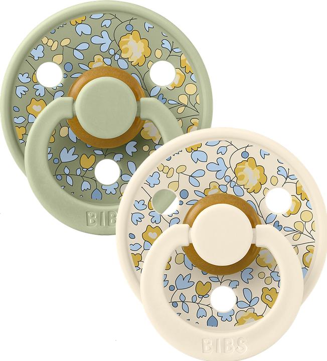 Produktbild Bibs Colour x Liberty Nuggi 2 PACK Latex Eloise Round 0-6m Sage Mix (2 x, bis 6 Monate)