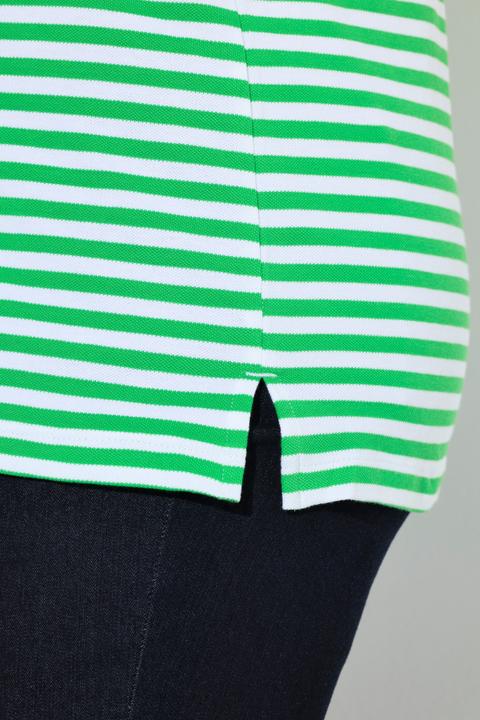 Produktbild Ulla Popken Poloshirt, Classic Fit, Piqué, Ringel, Halbarm (56)