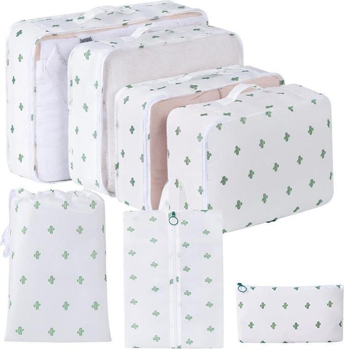 Only-Bags.Store 7-tlg. Travel Organizer Set, multifunktionale Nylon-Aufbewahrungstaschen mit atmungsaktivem Mesh