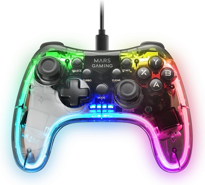 Actual product image Mars Gaming Manette De Jeu Filaire Mgp-C RGB (Transparent) (Mac, PC, Switch, Android, PS3)