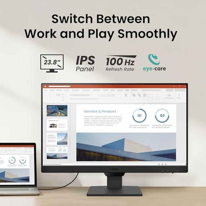 Actual product image BenQ LCD GW2490E 23.8" IPS/1920×1080/100Hz/5ms/DP/2xHDMI/Jack/VESA/Repro/Flicker-free/Low Blue Ligh (1920 x 1080 pixels, 23.80")