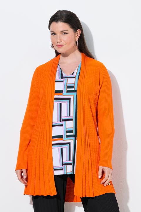 Produktbild Ulla Popken Plissee-Strickjacke, A-Linie, Schalkragen, Langarm (58, 60)