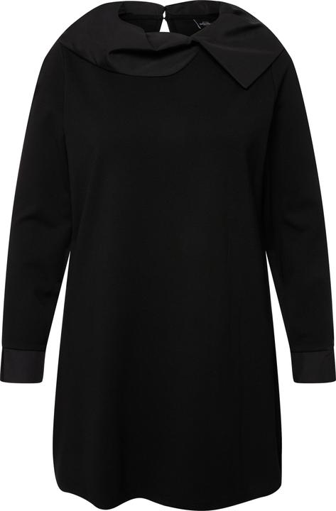 Image du produit Ulla Popken Sweat-shirt à manches longues en jersey point de Rome, col en taffetas (50, 52)