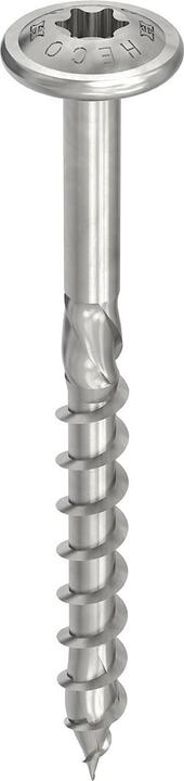 Heco TOPIX-plus A2 8,0 x 220, tête plate, T-Drive, filetage partiel, nu, traité anti-grippage, 50 (50 Vis par pièce)