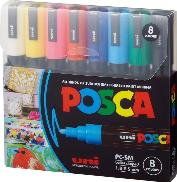 Produktbild Posca Marker PC-5M Rundspitze (Grundfarben, 2.50 mm, 8 x)