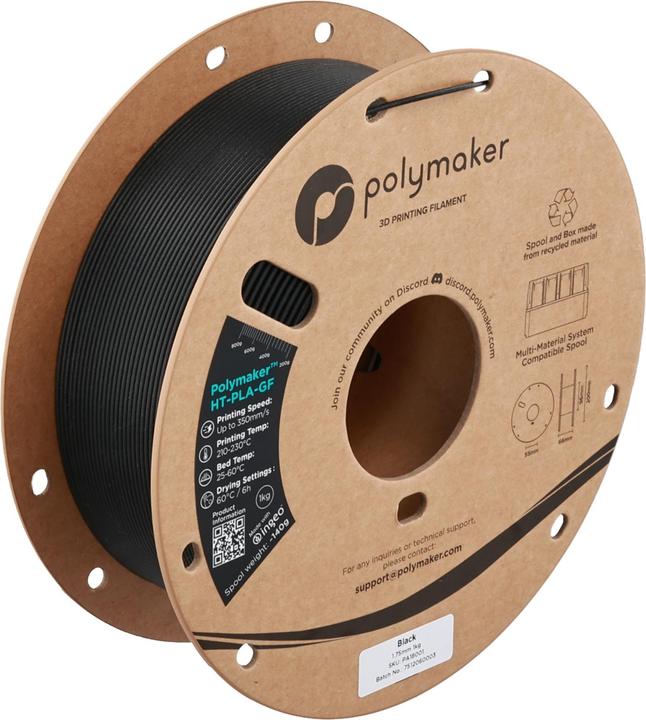 Immagine prodotto Polymaker HT-PLA-GF (PA-GF, 1.75 mm, 1000 g, Nero)