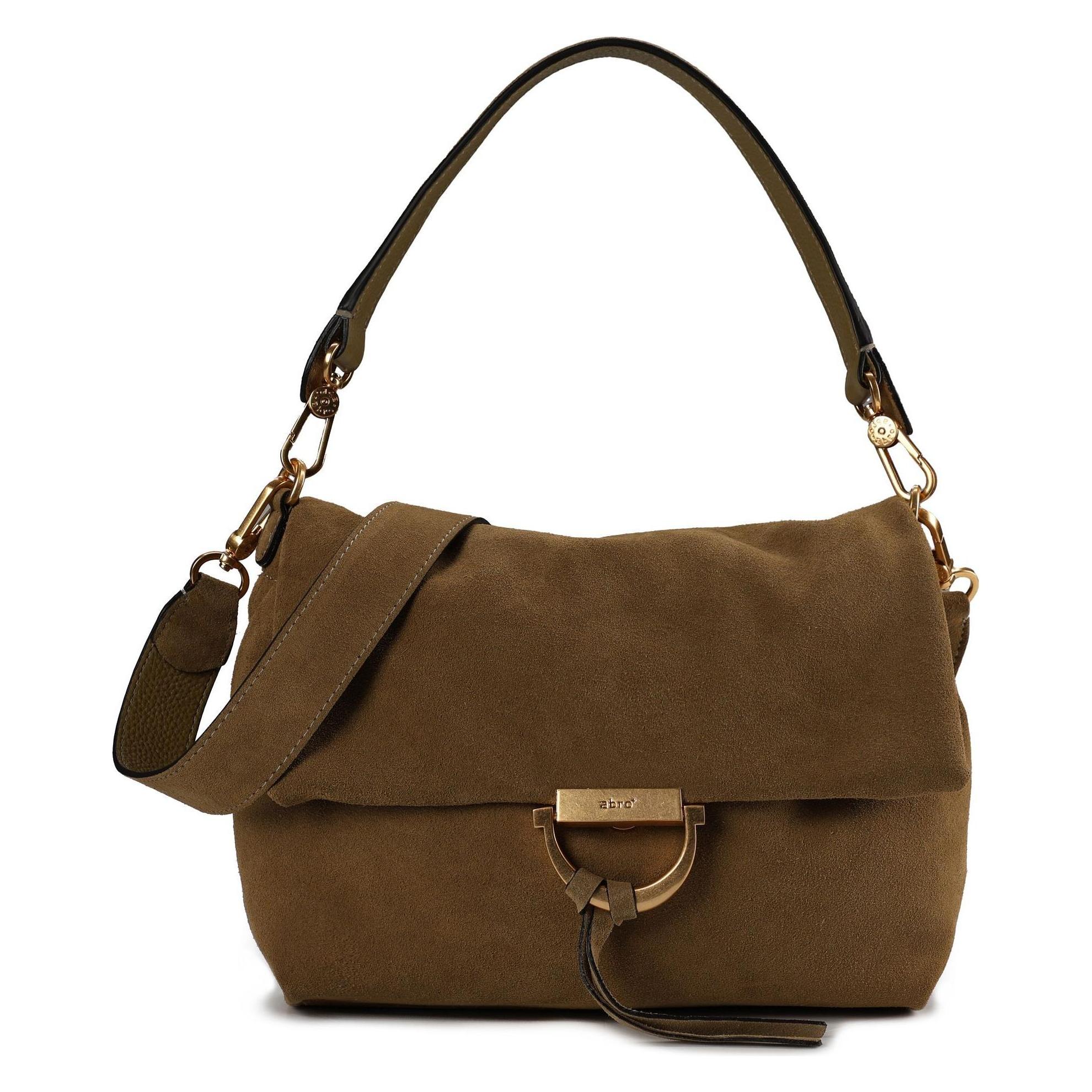 Abro, Damen, Handtasche, Temi Schultertasche Leder 26 Cm, Grün