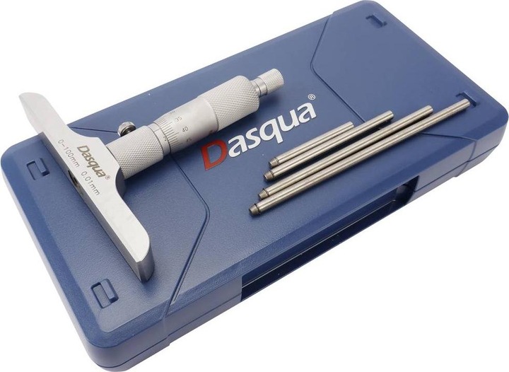 Immagine prodotto Dasqua 4611-8120 Micrometro di profondità con asta intercambiabile 100 mm (max) Lettura: 0,01 mm (mm)