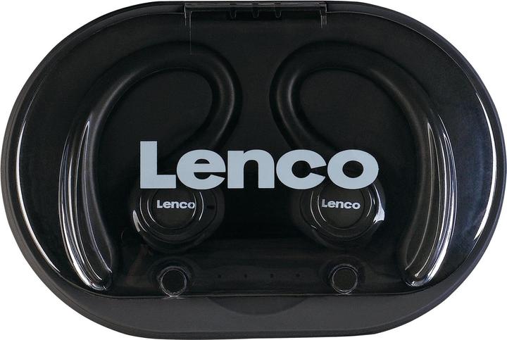 Immagine prodotto Lenco Auricolare stereo B 460BK Bluetooth® Sport, gancio per le orecchie, resistente al sudore (60 h, Senza fili)