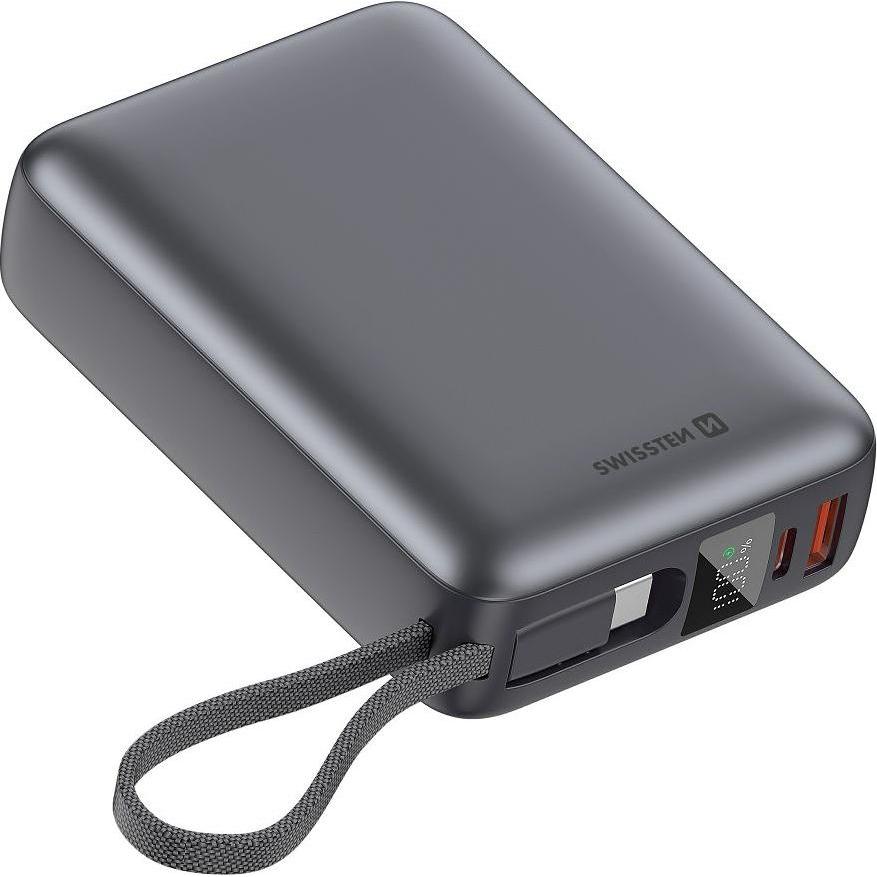 Swissten Power Bank (20000 mAh, 45 W, 45 Wh), Powerbank, Argento