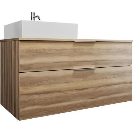 burgbad, Badmöbelset, Eqio Keramik-Aufsatzwaschtisch links, quadratisch, inklusive Waschtischunterschrank, Breite