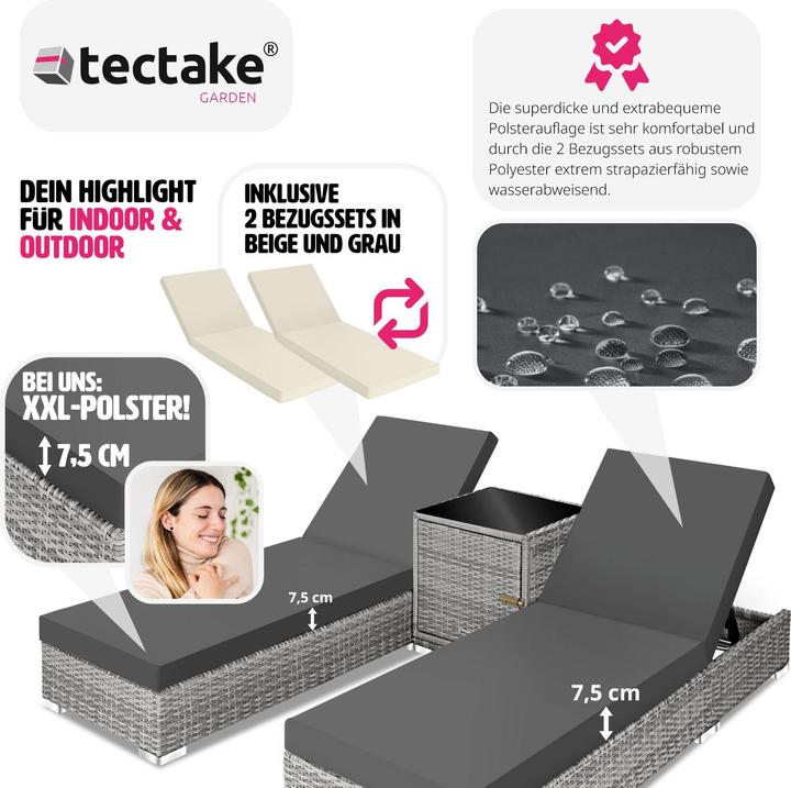 Actual product image tectake Sunbeds (184 cm)