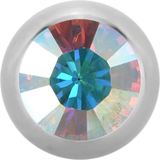 Produktbild Star Piercing Micro Kugel High Polished mit Swarovski multicolor (ohne Messing, Chirurgenstahl 316L)
