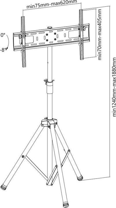 Produktbild Techly Tripod (35 kg, 37" - 70")
