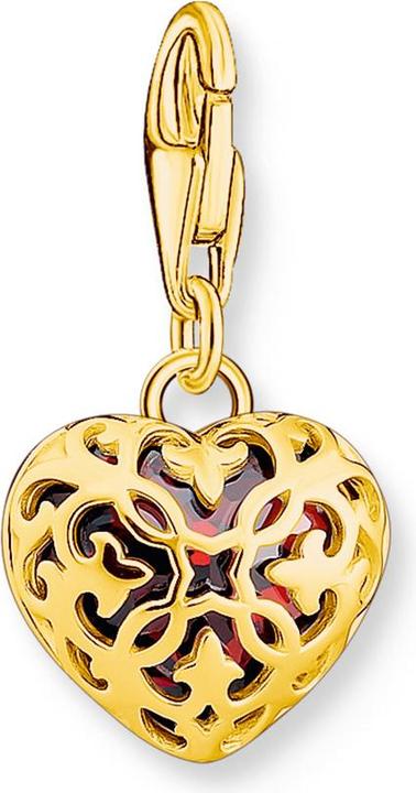 Produktbild Thomas Sabo Charm-Anhänger Herz Rot vergoldet (Silber 925)