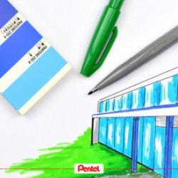 Produktbild Pentel PentelArts Faserschreiber Sign Pen S520, 4er Etui (Mehrfarbig, 4 x)