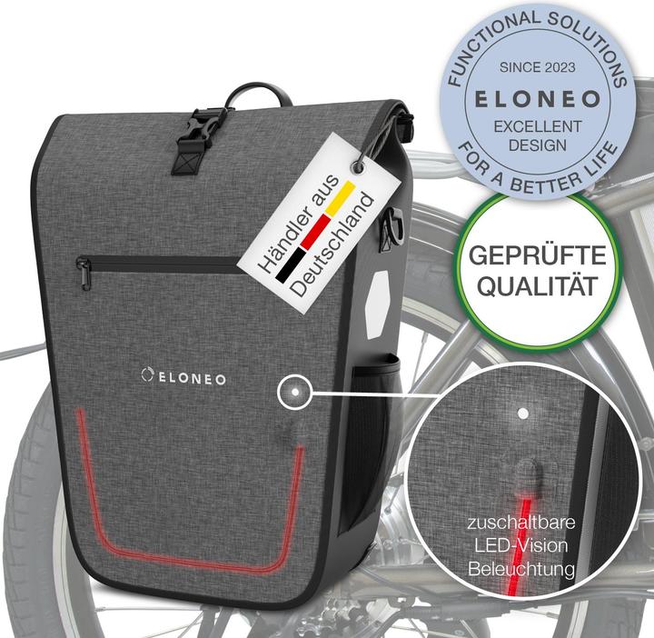 Actual product image Eloneo Bicycle bag for laptop (25 l, Luggage carrier bag)