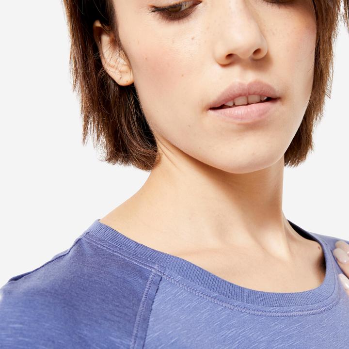 Immagine prodotto Kimjaly T-shirt Yoga 100 donna in cotone organico/lyocell - blu (S)