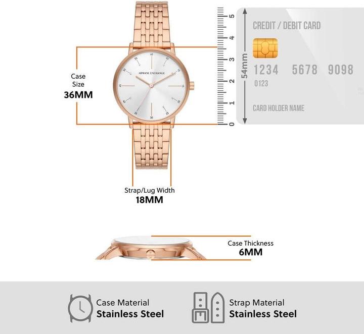 Actual product image Armani Exchange Lola (Analogue wristwatch, 36 mm)