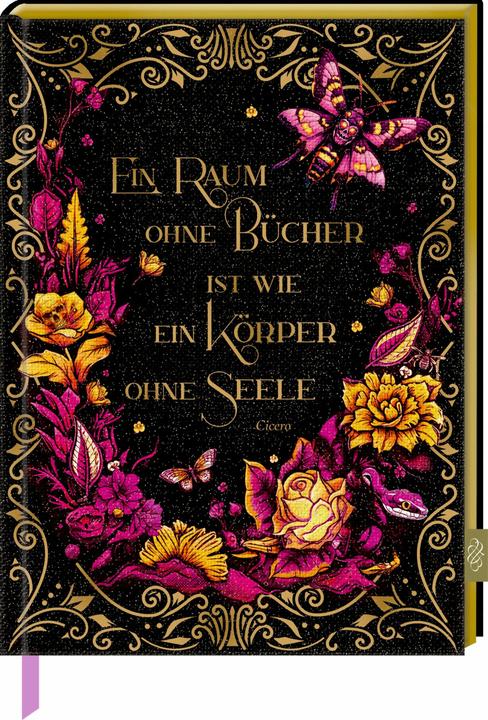 Notizbuch mit Glitzer-Stoffeinband: Passion for Pages (19.5 x 22 cm, Dotted, Hardcover)