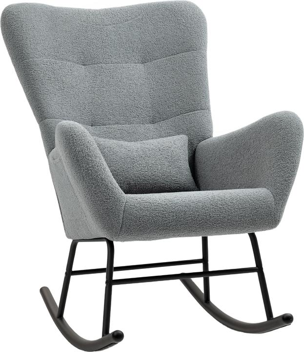 Produktbild Homcom Schaukelstuhl Teddystoff Grau
