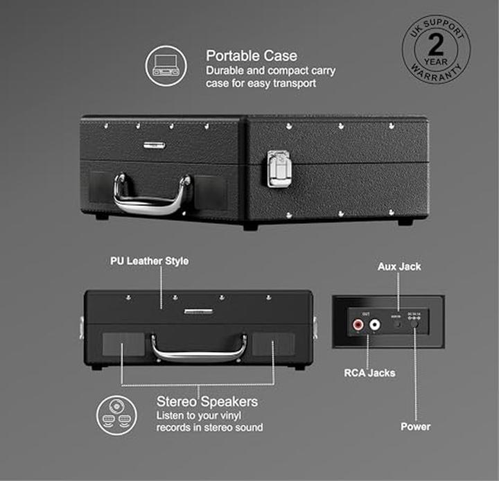 Image du produit Mixx Revival 55 Stereo Vinyl Record Deck schwarz (Manuel)