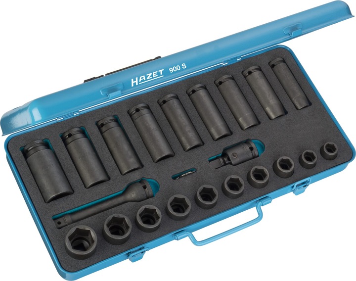 Produktbild HAZET Schlag-, Maschinenschrauber Steckschlüssel Satz 900S ∙ Vierkant12,5 mm (1/2 Zoll) ∙ Aussen Sec… (16 mm, 15 mm, 14 mm, 21 mm, 24 mm, 27 mm, 23 mm, 26 mm, 17 mm, 18 mm, 20 mm, 13 mm, 22 mm, 25 mm, 19 mm)