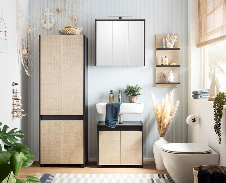 Actual product image Schildmeyer Sander Highboard anthrazit / Canasta Dekor (30.20 x 33 x 84.80 cm)
