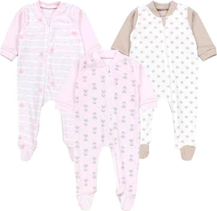 Beige, Fuchs, Rosa, Sterne, Streifen