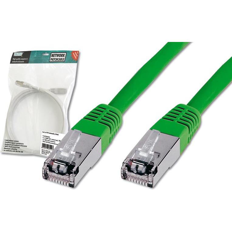 Thumbnail - Digitus CAT 5e SF-UTP Patchkabel Cu PVC AWG 26/7 Länge 10 m Farbe Grün (SF/UTP, CAT5e, 10 m), Netzwerkkabel
