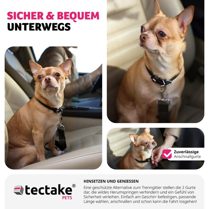 Produktbild tectake Hundeschutzgitter Balu, breitenverstellbar, 2 Anschnallgurte (Hund, Faltbar)